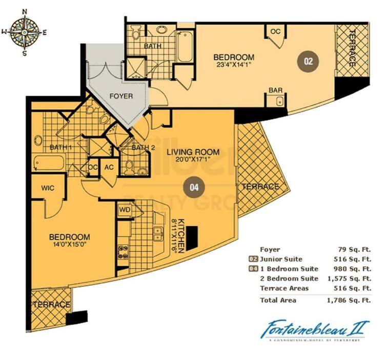 Apartment Fontainebleau Ocean View Fits 6! 1 Bed/2 Ba Miami Beach