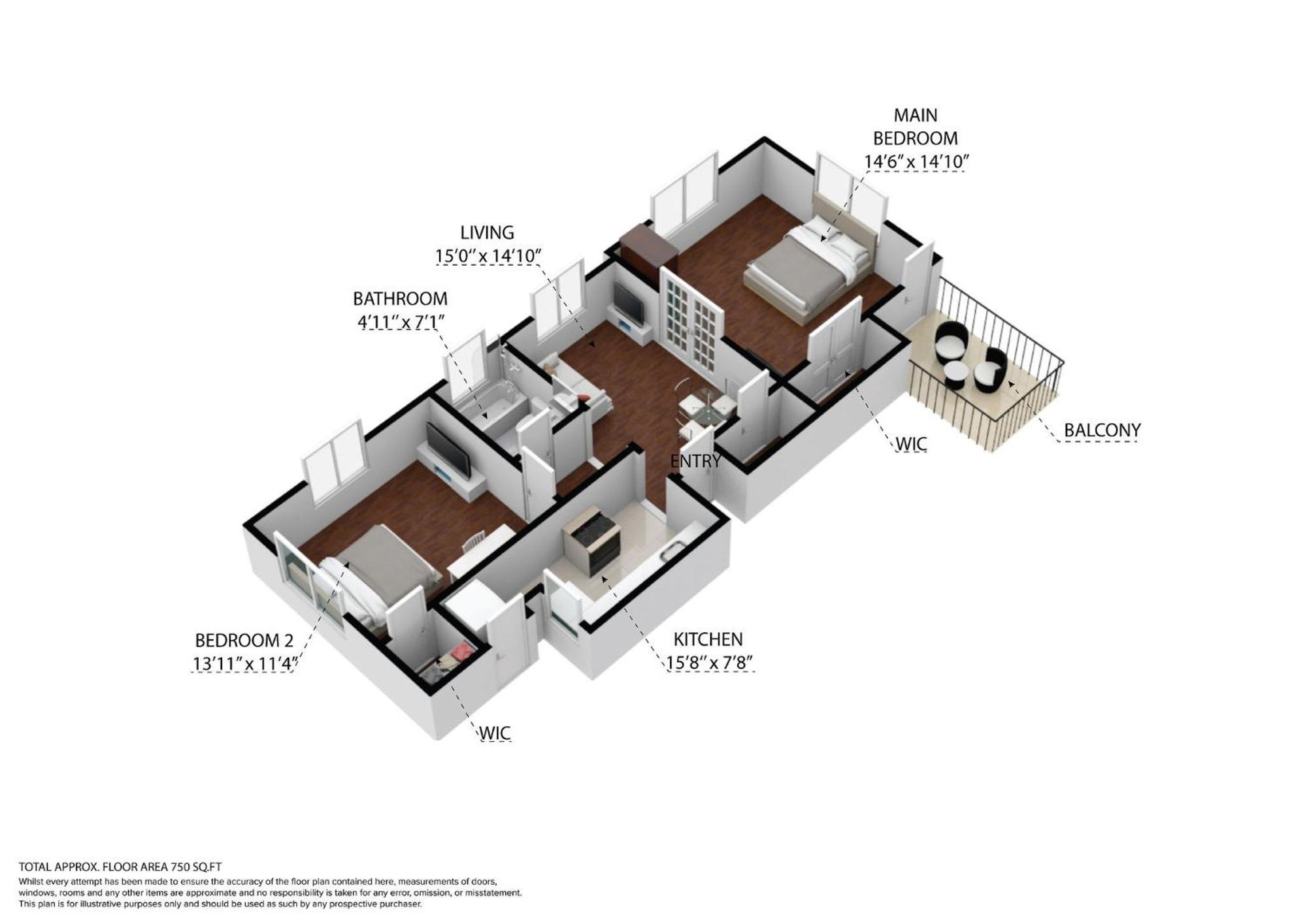 2 B/r W/private Balcony, Heart Of South *