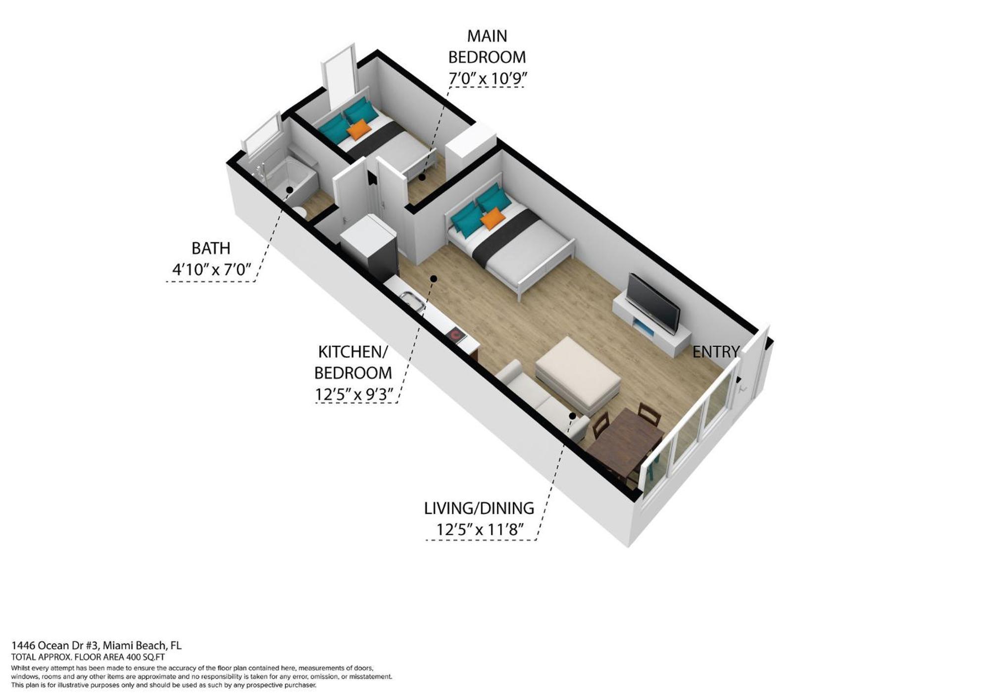 Beachfront 1 Bedroom With 2 Queen Beds On Ocean Drive * Miami Beach